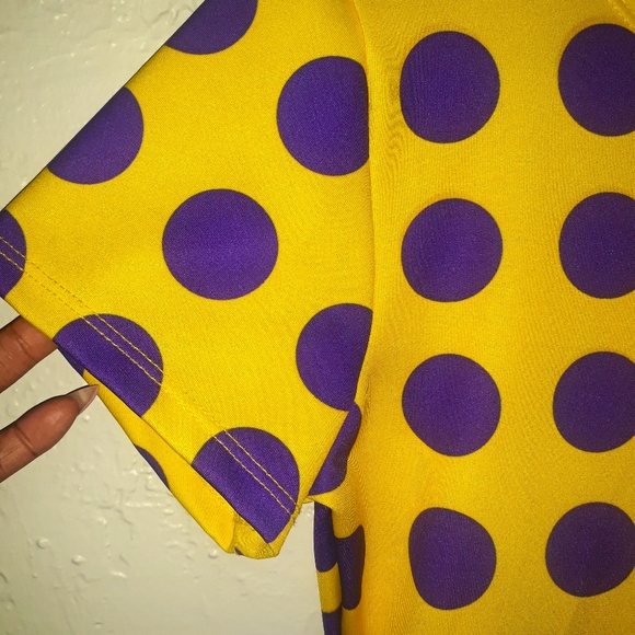 Purple and Yellow Polkadot Dress - Picture 2 of 4